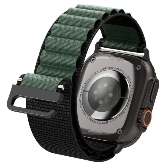 Pasek na zegarek Apple Watch 44 / 45 / 46 / 49 mm - czarno-zielony