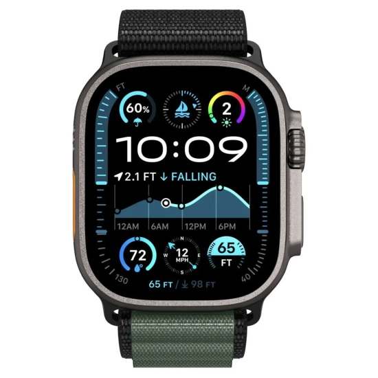 Pasek na zegarek Apple Watch 44 / 45 / 46 / 49 mm - czarno-zielony