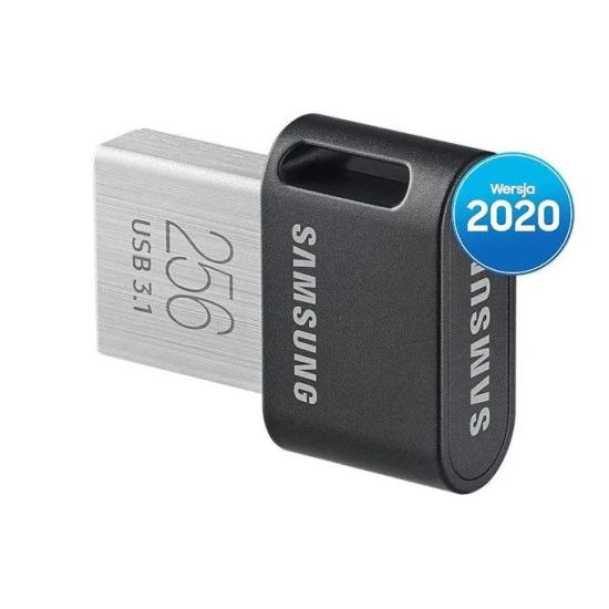 Pendrive Samsung FIT Plus 256 GB (MUF-256AB/APC), niskoprofilowe stałe złącze.