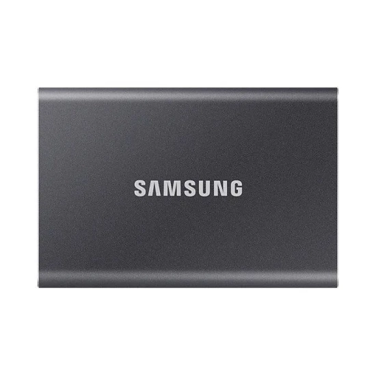 Zewnętrzny dysk SSD Samsung Portable SSD T7 2 TB w kolorze szary, wariant MU-PC2T0T/WW.