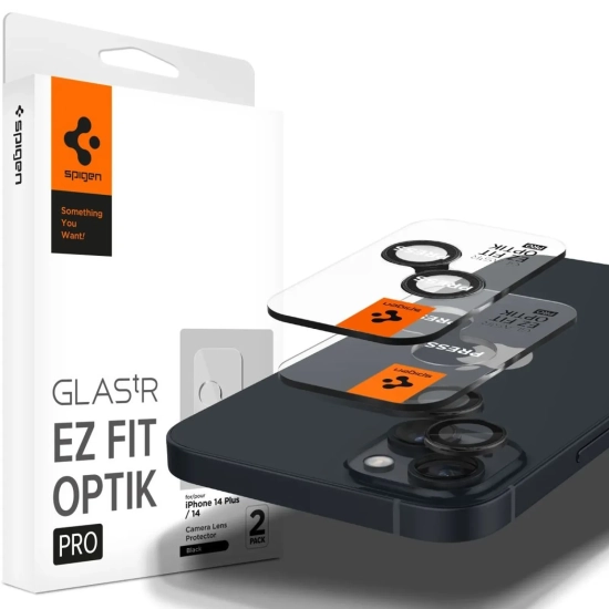 SPIGEN Osłona aparatu na iPhone 14 / Plus / 15 / Plus czarna - 2 szt.