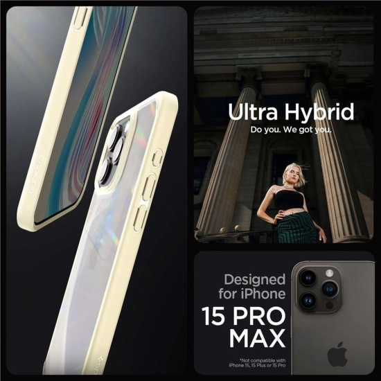 SPIGEN Etui pokrowiec na iPhone 15 Pro Max Crystal Hybrid - przezroczysto