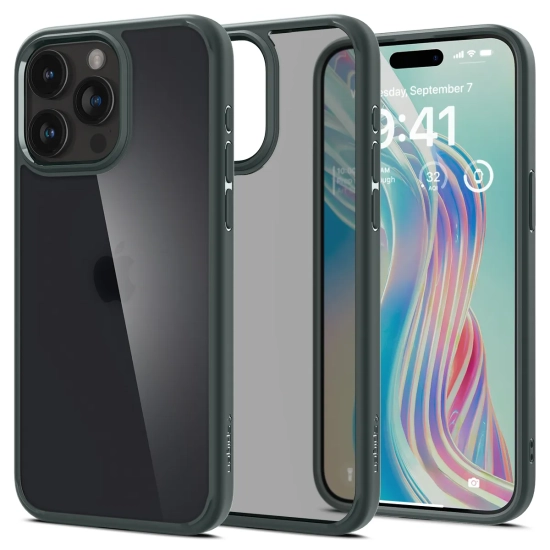 SPIGEN Etui Ultra Hybrid na iPhone 15 Pro Max ciemnozielone