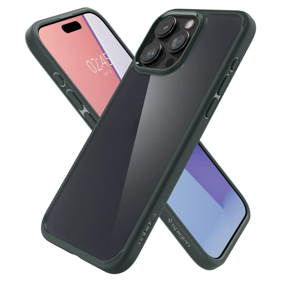 SPIGEN Etui Ultra Hybrid na iPhone 15 Pro Max ciemnozielone