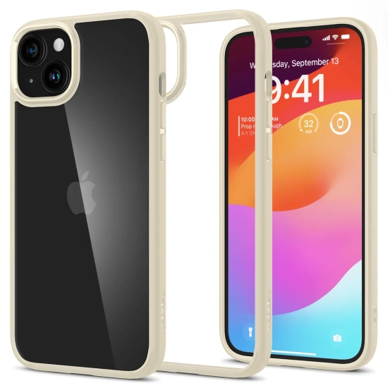 SPIGEN Etui Ultra Hybrid na iPhone 15 Plus beżowe