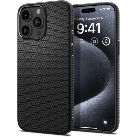 SPIGEN Etui pokrowiec na iPhone 15 Pro Liquid Air - czarny mat