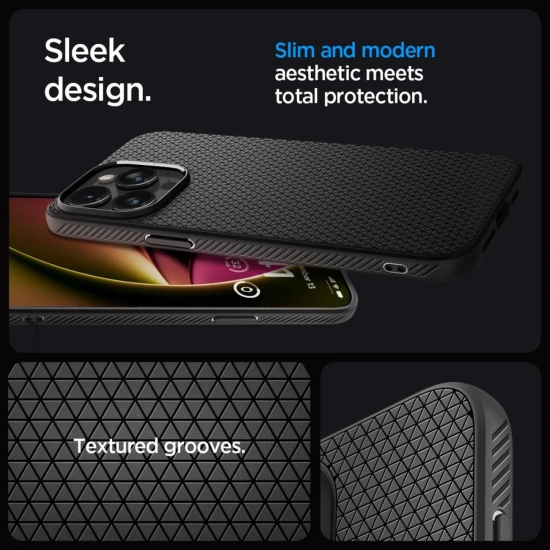 SPIGEN Etui pokrowiec na iPhone 15 Pro Liquid Air - czarny mat