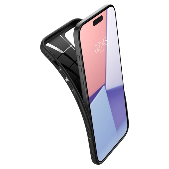 SPIGEN Etui pokrowiec na iPhone 15 Pro Liquid Air - czarny mat