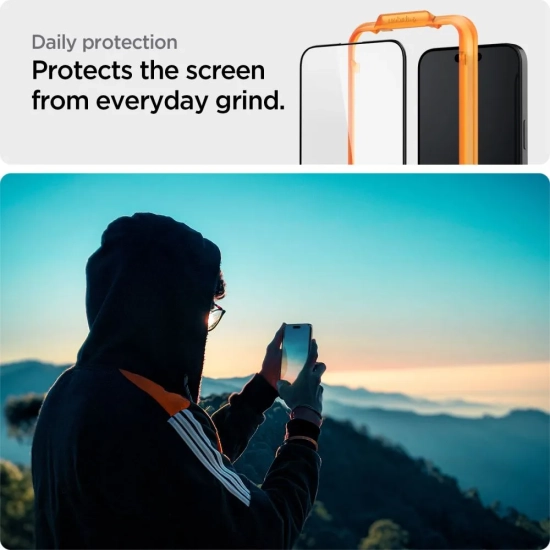 SPIGEN Szkło hartowane ochronne na iPhone 15 Plus ALM Glass FC - czarne 2