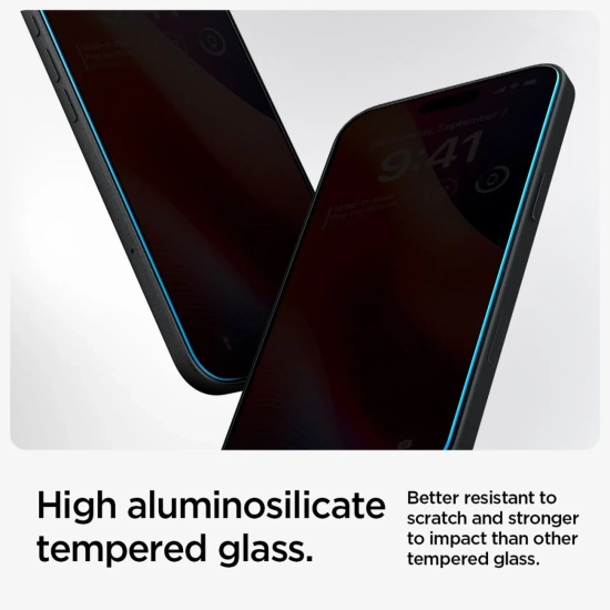 SPIGEN Szkło hartowane prywatyzujące na iPhone 15 / 16 z adapterem Glas.tR