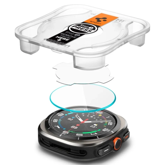 SPIGEN Szkło hartowane z ramką montażową na Samsung Galaxy Watch Ultra 47