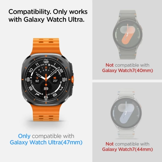 SPIGEN Szkło hartowane z ramką montażową na Samsung Galaxy Watch Ultra 47