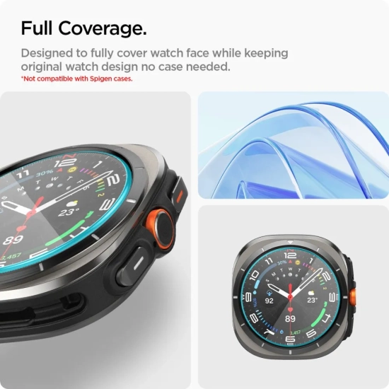 SPIGEN Szkło hartowane z ramką montażową na Samsung Galaxy Watch Ultra 47