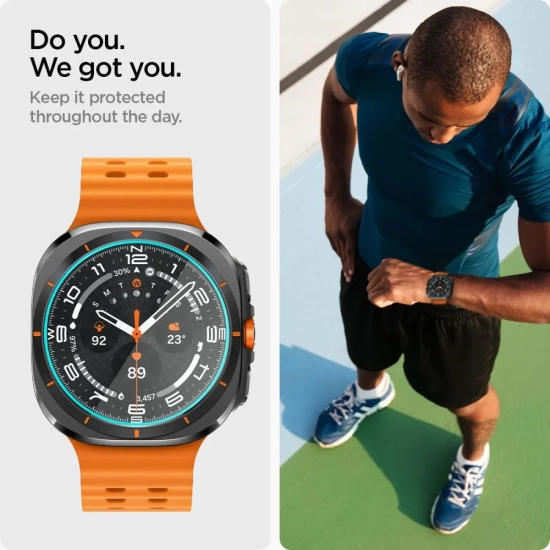 SPIGEN Szkło hartowane z ramką montażową na Samsung Galaxy Watch Ultra 47