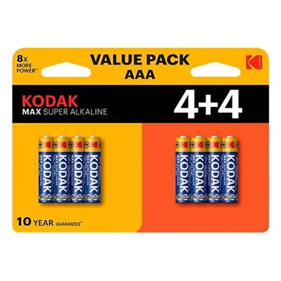 Baterie alkaliczne Kodak MAX SUPER AAA KOD-LR3MAXBL8 8 szt.