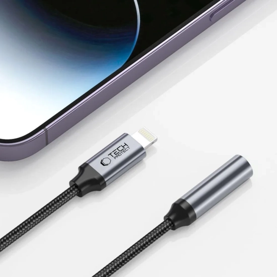 Tech-Protect Adapter przejściówka iPhone Lightning - mini jack 3.5mm