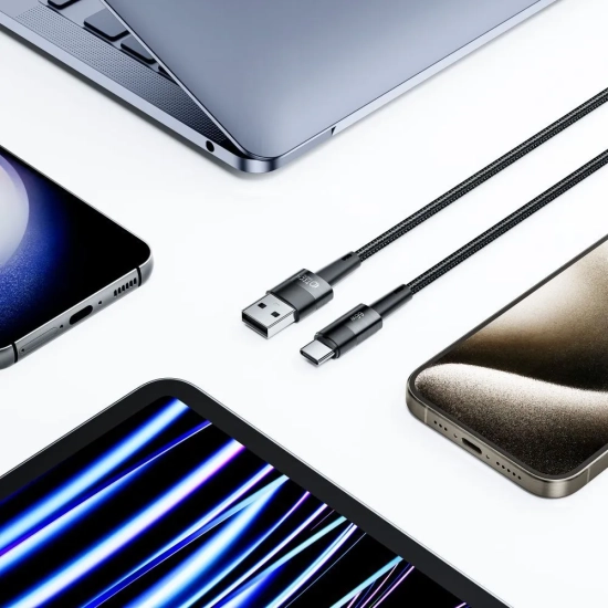 Tech-Protect Kabel przewód USB-C - USB-C 66W 6A 2m - szary