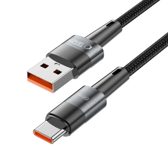 Tech-Protect Kabel przewód USB-C - USB-C 66W 6A 2m - szary