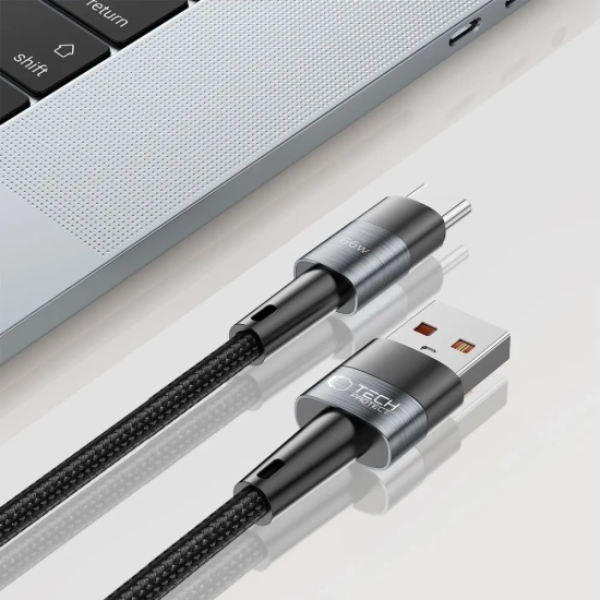Tech-Protect Kabel przewód USB-C - USB-C 66W 6A 2m - szary