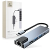 Tech-Protect 5w1 HUB rozdzielacz USB-C na USB-C USB-A HDMI RJ45 - szary