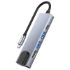 Tech-Protect 5w1 HUB rozdzielacz USB-C na USB-C USB-A HDMI RJ45 - szary