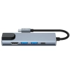 Tech-Protect 5w1 HUB rozdzielacz USB-C na USB-C USB-A HDMI RJ45 - szary