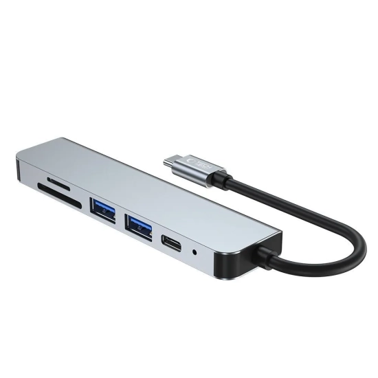 Tech-Protect 6w1 HUB rozdzielacz USB-C na USB-A USB-C HDMI micro SD / TF /