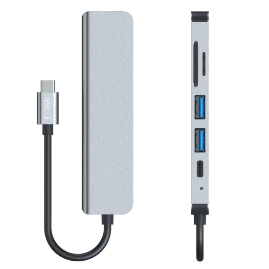 Tech-Protect 6w1 HUB rozdzielacz USB-C na USB-A USB-C HDMI micro SD / TF /