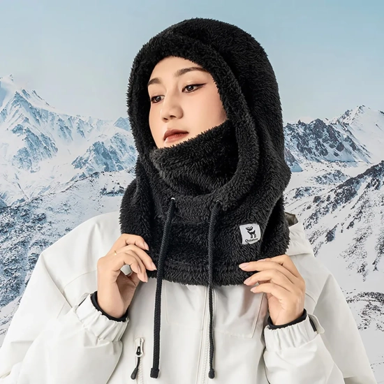 Qunature Ciepła kominiarka z futerka zimowa narciarska Arctic Velvet