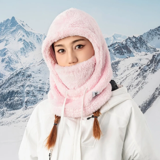 Qunature Ciepła kominiarka z futerka zimowa narciarska Arctic Velvet