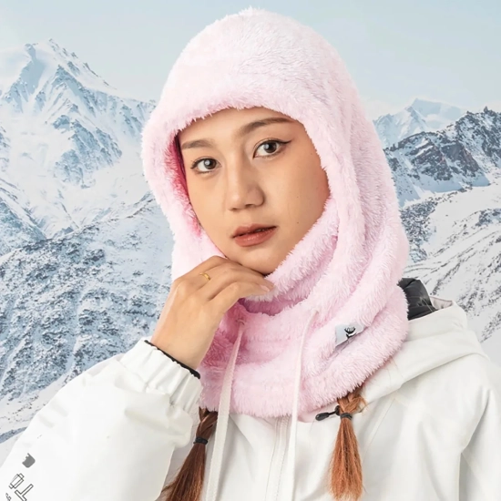 Qunature Ciepła kominiarka z futerka zimowa narciarska Arctic Velvet